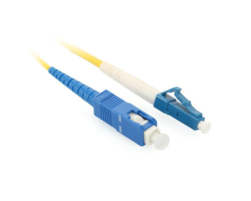 Комм. шнур оптический Hyperline, Simplex LC/SC (UPC), OS2 9/125, LSZH, 30м, Ø 2мм, синий хвостовик, цвет: жёлтый