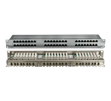 Комм. патч-панель Hyperline, 19&quot;, 1HU, портов: 48 х RJ45, кат. 5е, экр., высокой плотности, (PPHD-19-48-8P8C-C5E-SH-110D)