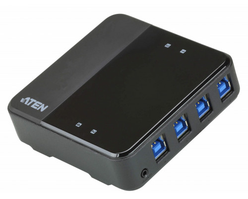 Переключатель KVM Aten, портов: 4, 27х93х93 мм (ВхШхГ), USB, цвет: чёрный