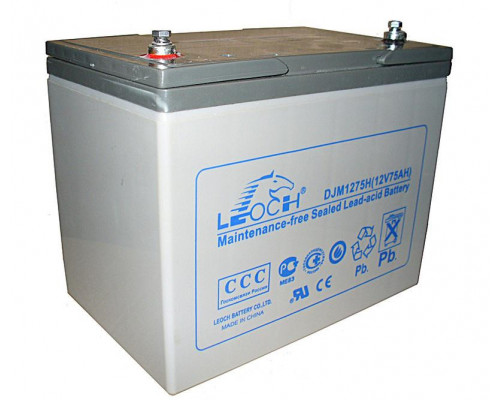 Аккумулятор для ИБП Leoch DJM, 208х168х259 мм (ВхШхГ),  необслуживаемый свинцово-кислотный,  12V/75 Ач, (DJM 12-75 H)