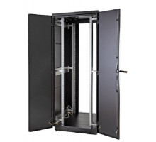 Шкаф телекоммуникационный напольный Eurolan S3000, IP20, 33U, 1625х800х1000 мм (ВхШхГ), дверь: металл, боковая панель: сплошная, разборный, цвет: чёрн