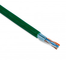 Кабель витая пара Hyperline FUTP4-C5E-P26-IN-PVC, PVC, F/UTP, кат. 5е, проводник Ø 0,48мм, 305м, коробка, тип прокладки: внутри зданий, цвет: зелёный