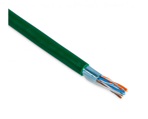 Кабель витая пара Hyperline FUTP4-C5E-P26-IN-PVC, PVC, F/UTP, кат. 5е, проводник Ø 0,48мм, 305м, коробка, тип прокладки: внутри зданий, цвет: зелёный