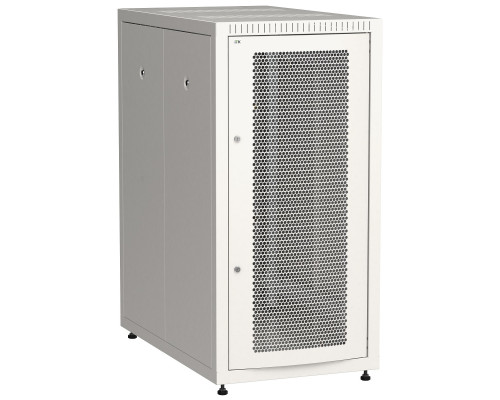 Шкаф серверный напольный ITK LINEA E, IP20, 24U, 1200х600х1000 мм (ВхШхГ), дверь: перфорация, боковая панель: сплошная съемная, разборный, цвет: серый