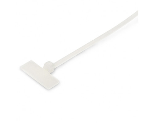 Стяжка кабельная Hyperline, неоткрывающаяся, 2,5 мм Ш, 200 мм Д, 100 шт, материал: полиамид, цвет: белый