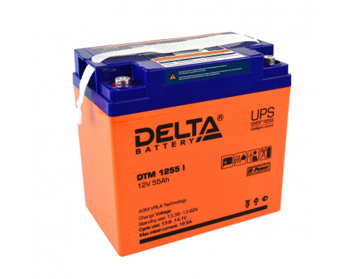 Аккумулятор для ИБП Delta Battery DTM I, 214х137х228 мм (ВхШхГ),  свинцово-кислотные,  12V/55 Ач, цвет: оранжевый, (DTM 1255 I)