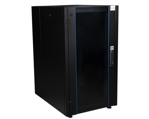Шкаф телекоммуникационный напольный Datarex, IP20, 26U, 1299х600х800 мм (ВхШхГ), дверь: стекло, боковая панель: сплошная съемная, разборный, цвет: чёр