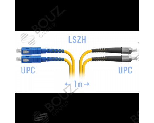 Патчкорд оптический FC/UPC-SC/UPC, MM (OM3), Duplex, 1 метр, LSZH 3мм