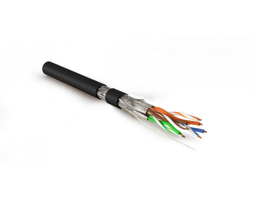 Кабель витая пара Hyperline SFTP4-C7-S23-IN-LSZH, LSZH (нг(A)-HF), S/FTP, кат. 7, проводник Ø 0,56мм, 500м, тип прокладки: внутри зданий, цвет: чёрный