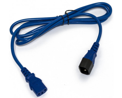 Шнур для блока питания Hyperline, IEC 320 C13, вилка C14, 1.8 м, 10А, провода 3 х 0,75 кв. мм, цвет: синий