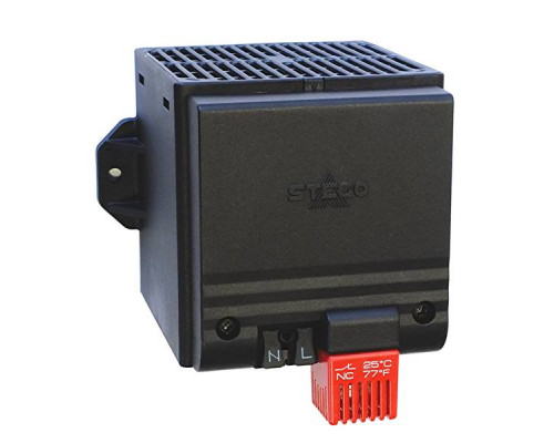 Нагреватель STEGO CSF 028, 105х113х85 мм (ВхШхГ), 250Вт, винтовое крепление, для шкафов, 230V, чёрный, с вентилятором и термостатом до +15°C