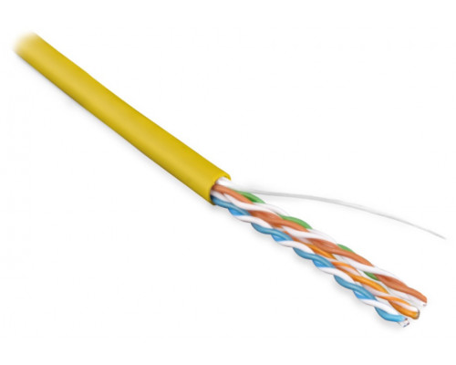 Кабель витая пара Hyperline UUTP4-C5E-S24-IN-PVC, PVC, U/UTP, кат. 5е, проводник Ø 0,51мм, 100м, тип прокладки: внутри зданий, цвет: жёлтый