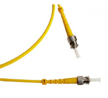 Комм. шнур оптический Lanmaster, Simplex ST/ST (APC), OS2 9/125, LSZH, 20м, металл хвостовик, цвет: жёлтый