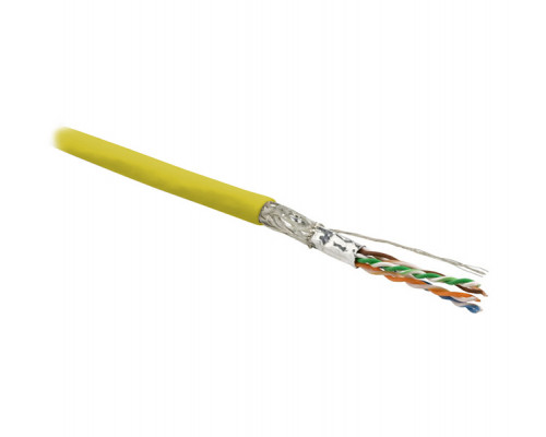Кабель витая пара Hyperline SFUTP4-C6-P26-IN-LSZH, LSZH (нг(A)-HF), SF/UTP, кат. 6, проводник Ø 0,48мм, 500м, тип прокладки: внутри зданий, цвет: жёлт