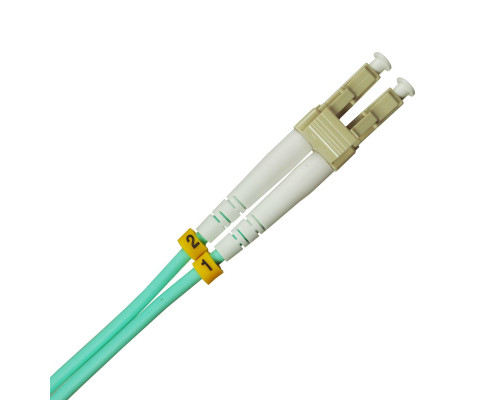 Комм. шнур оптический BNH Tight Buffer, Duplex LC/LC (UPC/UPC), OM3 50/125, LSZH, 2м, Ø 3мм, серый хвостовик, цвет: синий