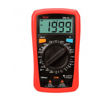 Мультиметр RGK, (DM-10 + поверка), электрический, с дисплеем, питание: батарейки, корпус: пластик, с датчиком температуры, (779623)