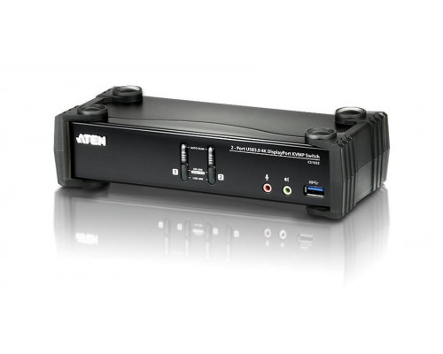 Переключатель KVM Aten, портов: 2, 55,5х88х210 мм (ВхШхГ), USB, цвет: чёрный