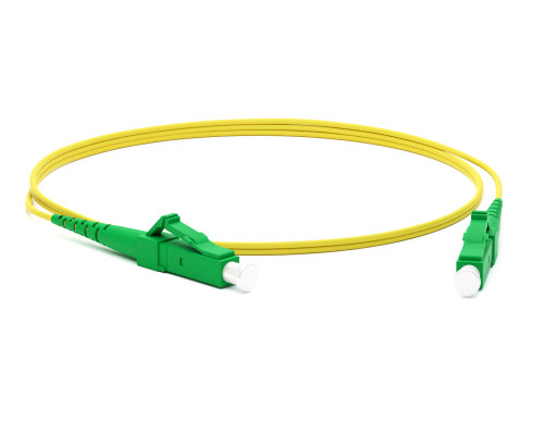 Комм. шнур оптический Hyperline, Simplex LC/LC (APC), OS2 9/125, LSZH, 1м, Ø 2мм, зелёный хвостовик, цвет: жёлтый