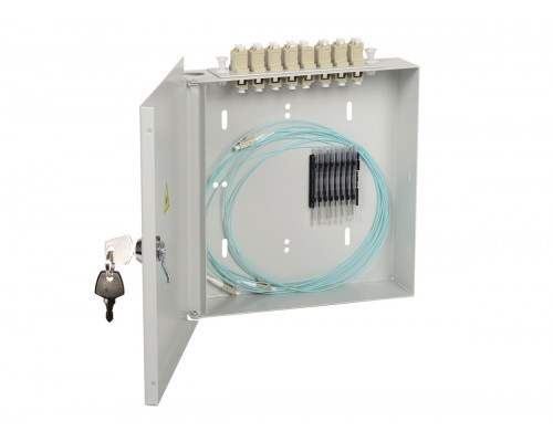Кросс-панель ITK портов: 8 LC (Duplex) OM4, установлено адаптеров: 4невыдвижная, настенная, цвет: серый