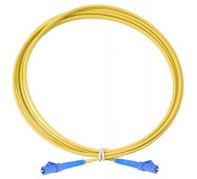 Комм. шнур оптический Eurolan Tight Buffer, Simplex LC/LC, OS2 9/125, LSZH (нг(A)-HF), 3м, синий хвостовик, цвет: жёлтый