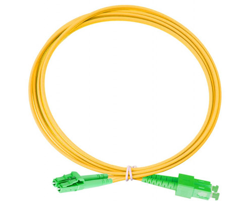 Комм. шнур оптический Eurolan Tight Buffer, Duplex SC/LC (APC/APC), OS2 9/125, LSZH (нг(A)-HF), 5м, зелёный хвостовик, цвет: жёлтый