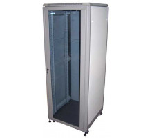 Шкаф телекоммуникационный напольный TWT ECO, IP20, 42U, 2080х600х800 мм (ВхШхГ), дверь: стекло, боковая панель: сплошная съемная, разборный, цвет: сер