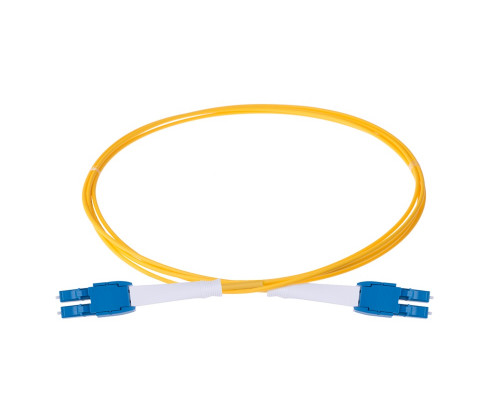 Комм. шнур оптический Eurolan HD Tight Buffer, Duplex LC/LC (UPC/UPC), OS2 9/125, LSZH (нг(A)-HF), 5м, синий хвостовик, цвет: жёлтый