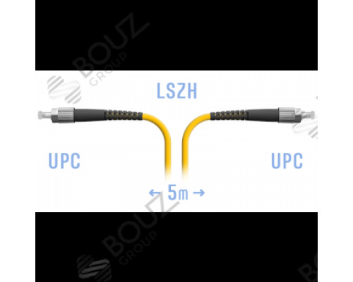 Патчкорд оптический FC/UPC, SM, Simplex, 5 метров, LSZH 3 мм
