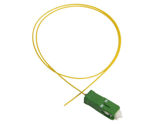 Пигтейл Lanmaster, SC/APC, OS2 9/125, 1м, зелёный хвостовик, цвет: жёлтый