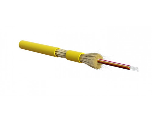 Кабель ВО Hyperline Tight Buffer,  8хОВ, SMF-28 9/125, LSZH, Ø 6,5мм, внутри зданий, небронированный, цвет: жёлтый