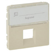 Лиц. панель розеточная Legrand Valena Life, 1х RJ45, 58х51 мм (ВхШ), плоская, с держателем маркировки для розетки RJ45, цвет: слоновая кость (LEG.7554