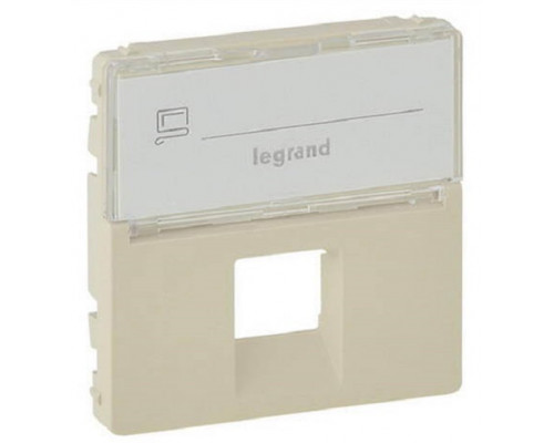Лиц. панель розеточная Legrand Valena Life, 1х RJ45, 58х51 мм (ВхШ), плоская, с держателем маркировки для розетки RJ45, цвет: слоновая кость (LEG.7554