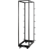 Стойка открытая 19" TWT, универсальная, 42U, 1020 мм Г, двухрамная, цвет: чёрный