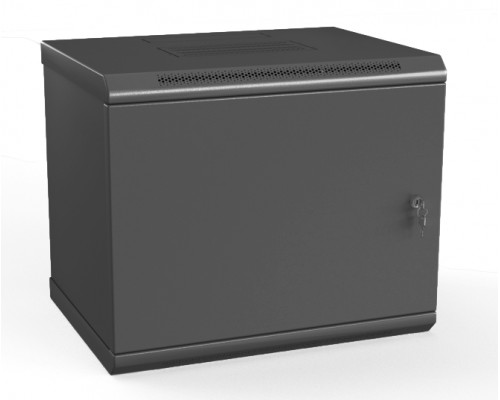 Шкаф телекоммуникационный настенный Hyperline TWL, 19", 9U, 500х600х600 мм (ВхШхГ), дверь: металл, разборный, цвет: чёрный