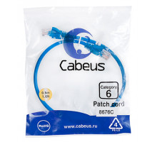 Патч-корд Cabeus PC-UTP-RJ45-Cat.6-0.5m-BL Кат.6 0.5 м синий
