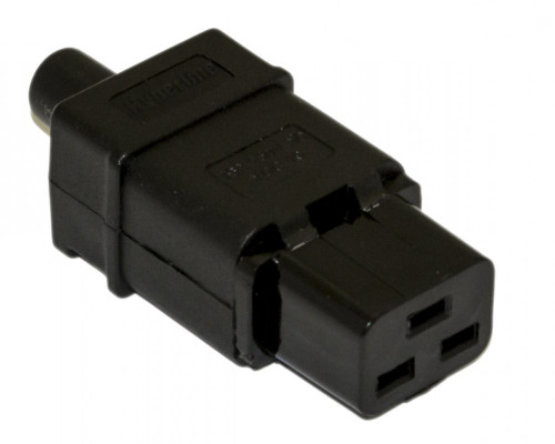 Вилка Hyperline, вилка IEC 320 C19, 16А, для кабеля, разборная, цвет: чёрный