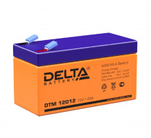 Аккумулятор для ИБП Delta Battery DTM, 52х43х97 мм (ВхШхГ),  Необслуживаемый свинцово-кислотный,  12V/1,2 Ач, цвет: оранжевый, (DTM 12012)