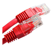 Шнур комм. Datarex, кат. 5е, неэкр., U/UTP, RJ45/RJ45, LSZH (нг(A)-HF), 1м, красный