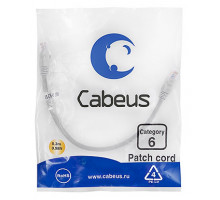 Патч-корд Cabeus PC-UTP-RJ45-Cat.6-0.3m Кат.6 0.3 м серый