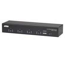 Переключатель KVM Aten, портов: 4 х VGA (HDB-15), 42х260х76 мм (ВхШхГ), RS232, цвет: чёрный