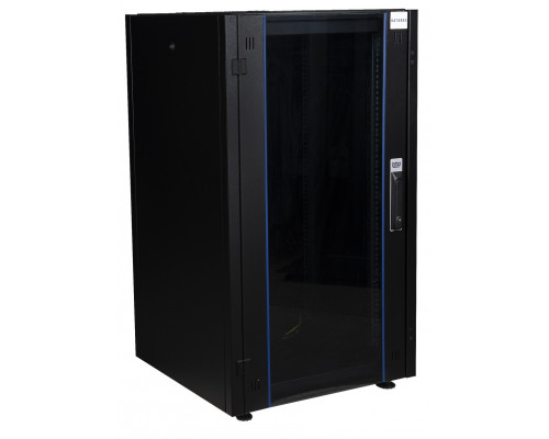 Шкаф телекоммуникационный напольный Datarex, IP20, 20U, 1033х600х600 мм (ВхШхГ), дверь: стекло, боковая панель: сплошная съемная, разборный, цвет: чёр