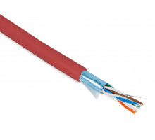 Кабель витая пара Hyperline FUTP4-C5E-P26-IN-PVC, PVC, F/UTP, кат. 5е, проводник Ø 0,48мм, 100м, коробка, тип прокладки: внутри зданий, цвет: красный