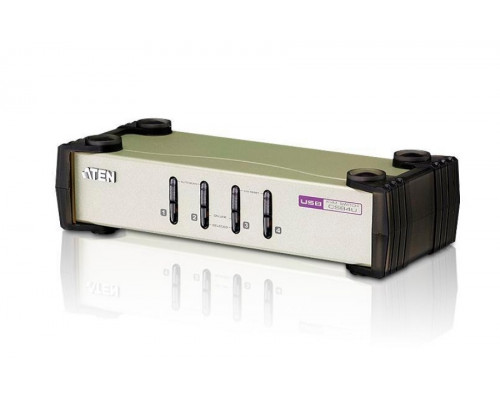Переключатель KVM Aten, Altusen, портов: 4 х SPHD-18, 55х87х210 мм (ВхШхГ), USB, PS/2, цвет: металл