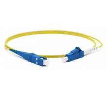 Комм. шнур оптический Hyperline, Simplex LC/SC (UPC), OS2 9/125, LSZH, 10м, Ø 2мм, синий хвостовик, цвет: жёлтый