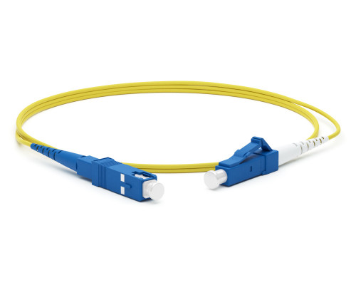 Комм. шнур оптический Hyperline, Simplex LC/SC (UPC), OS2 9/125, LSZH, 10м, Ø 2мм, синий хвостовик, цвет: жёлтый