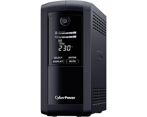 ИБП CyberPower Value Pro, 1000ВА, шнур 1.5 метра, линейно-интерактивный, напольный, 100х260х227 (ШхГхВ), 230V,  однофазный, (VP1000EILCD)