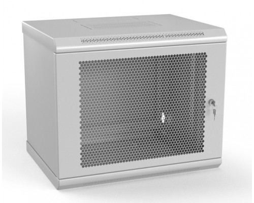 Шкаф телекоммуникационный настенный Hyperline TWL, 19", 12U, 650х600х600 мм (ВхШхГ), дверь: перфорация, разборный, цвет: серый