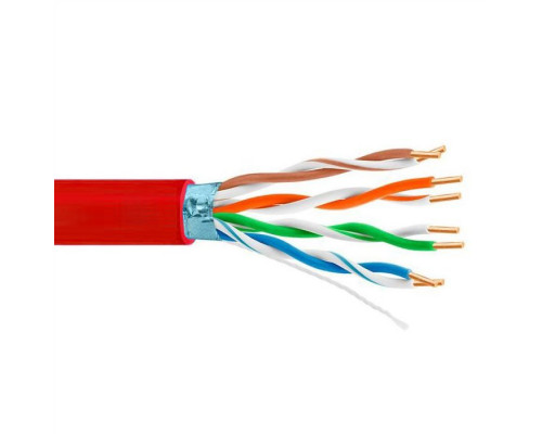 Кабель витая пара BNH, LSZH (нг(A)-HF), F/UTP, кат. 5е, проводник Ø 0,51мм, 305м, коробка, тип прокладки: внутри зданий, цвет: красный