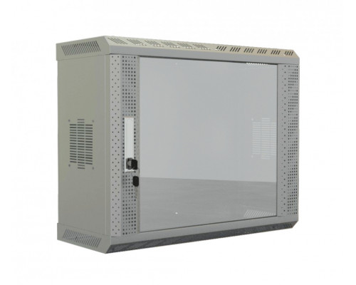 Шкаф телекоммуникационный настенный Hyperline TWS, 19", 12U, 650х600х250 мм (ВхШхГ), дверь: стекло, разборный, цвет: серый