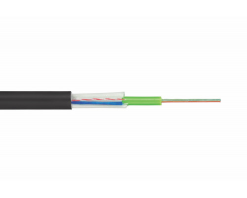 Кабель ВО Eurolan U02 UNI Tube,  4хОВ, OM3 50/125, LSZH (нг(A)-HF), Ø 5,8мм, универсальный, небронированный, цвет: чёрный, Упрочняющие стекловолоконны